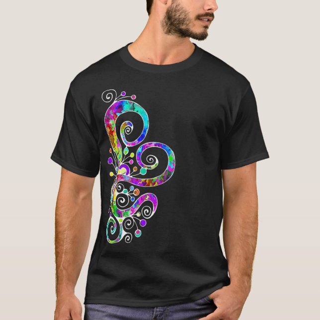 Spiralherz Handgemalt Design 2 T-Shirt (Vorderseite)