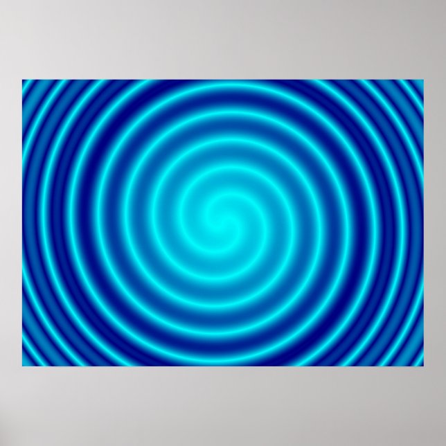 Spiraling Blue Vertigo Poster (Vorne)