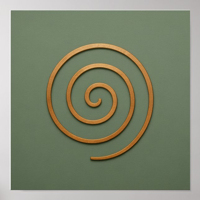 Spiralkupfer auf grünem Poster (Vorne)