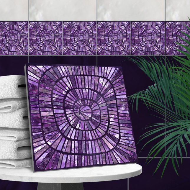Spiralmosaik - Amethyst-Fluorit Fliese (Von Creator hochgeladen)