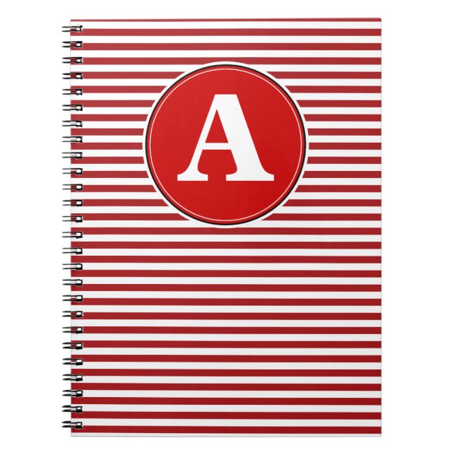 Spiralnotebook, benutzerdefinierte Monogramm-Vorla Notizblock (Vorderseite)