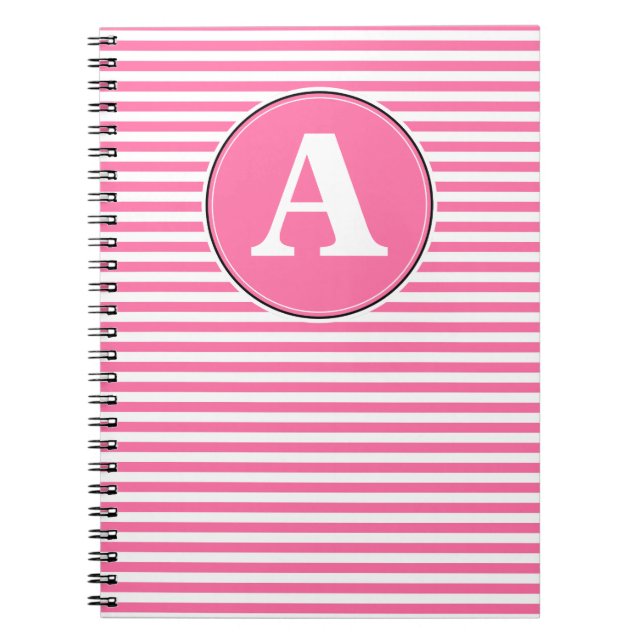 Spiralnotebook, benutzerdefinierte Monogramm-Vorla Notizblock (Vorderseite)