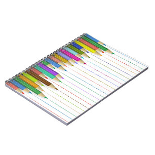 SpiralNotebook - Farbige Bleistift-Linien Notizblock