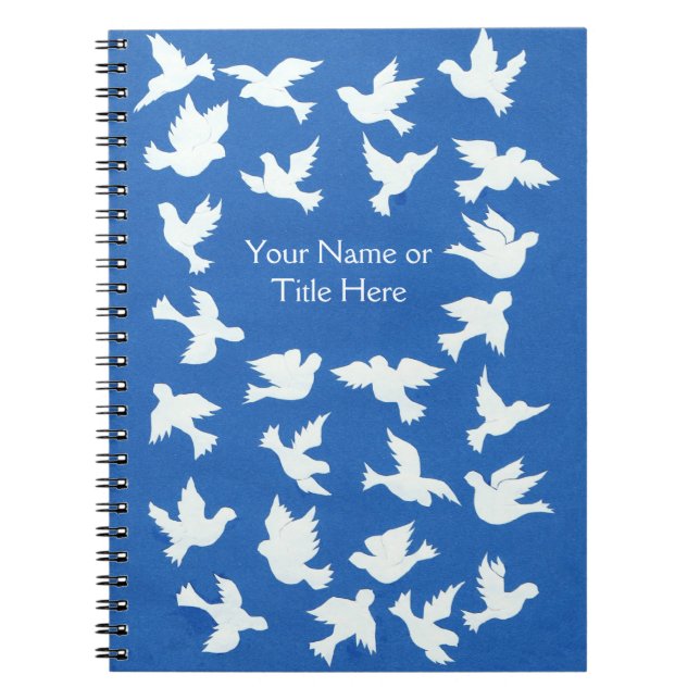 SpiralNotebook mit anpassbaren White Doves Notizblock (Vorderseite)