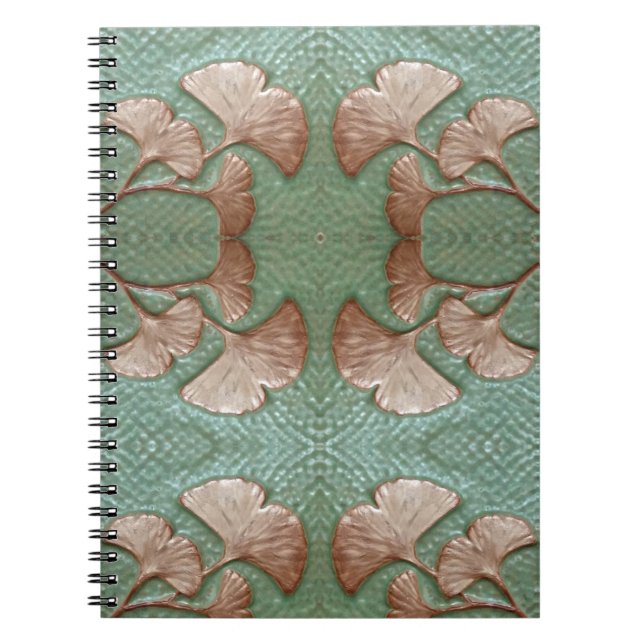 Spiralnotebook mit Gingko-Blatt Design 2 Notizblock (Vorderseite)