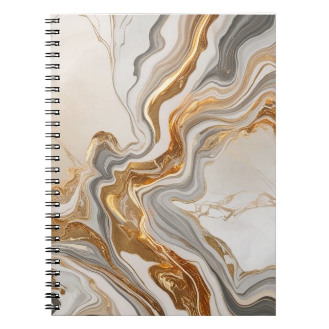 SpiralNotebook mit goldgelber Marmor-Touch Notizblock (Vorderseite)