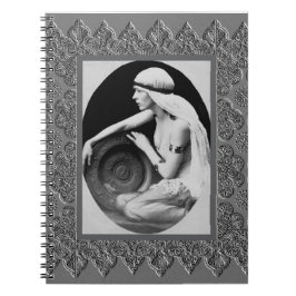 Spiralnotebook mit Vintager Tänzerin Notizblock