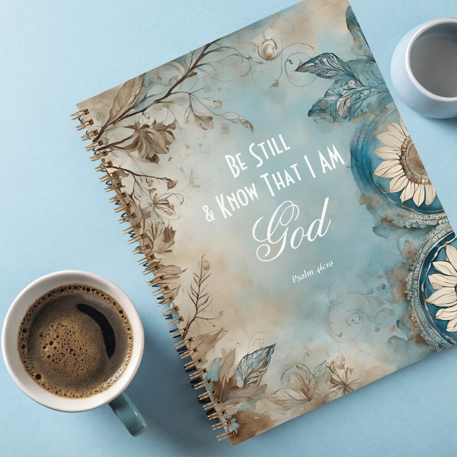SpiralNotebook Notizbuch (Be Still and Know I am God.  Christian Study Notebook)