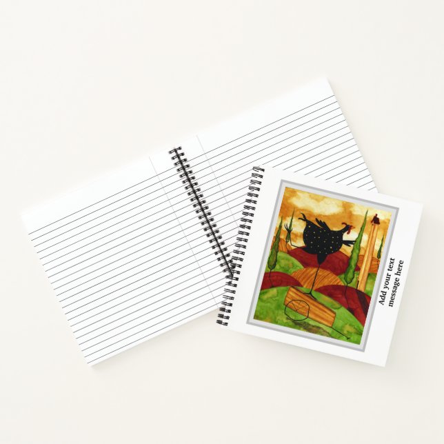 SpiralNotebook - Whimsical Toskana Rooster Pose Notizbuch (Innenseite)