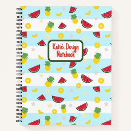 Spiralnotizblock | Ananas Watermelon Pattern Notizbuch