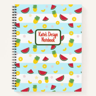 Spiralnotizblock | Ananas Watermelon Pattern Notizbuch