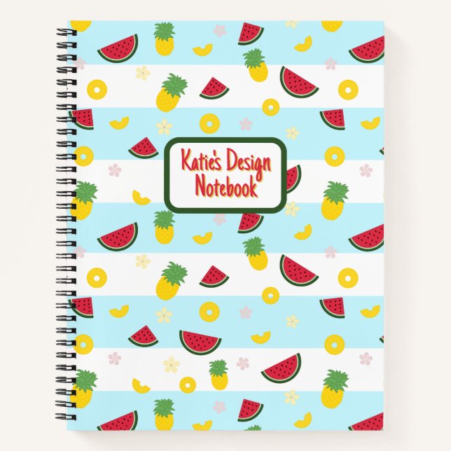 Spiralnotizblock | Ananas Watermelon Pattern Notizbuch (Vorderseite)