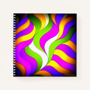 Spiralnotizblock. Farbwellen, Seiten von Ideen. Notizbuch