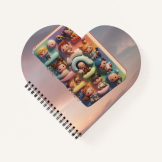Spiralnotizbuch\Cute Kawaii Kinder Charaktere\Farb Notizbuch