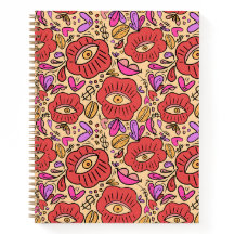 Spiralnotizbuch mit Blumendesign "Lucky Eye"
