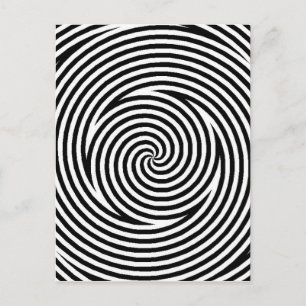 Spiraloptische Illusion Schwarz-weiße Kreislaufdre Postkarte