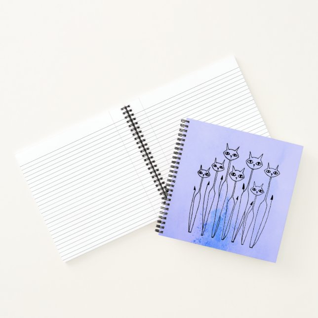 Spiralpapier (handgezeichnet Katzen) Notizbuch (Innenseite)