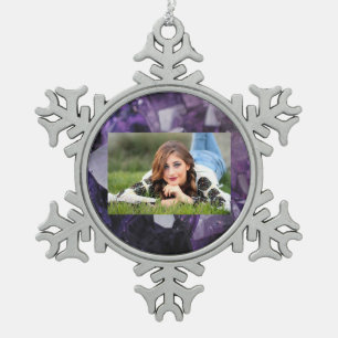 Spiralquarz Heilung ganzheitlich lila Amethyste Schneeflocken Zinn-Ornament