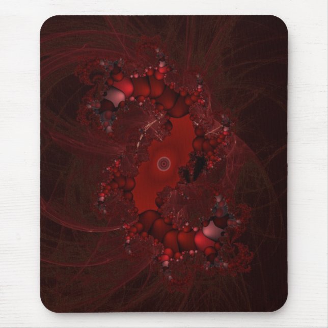 Spiralrotes Fraktal Mousepad (Vorne)