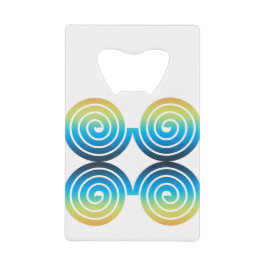 SPIRALS BLAUE GRÜNES PATTER GELDBEUTEL FLASCHENÖFFNER