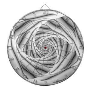 Spiralschritte in Schwarz und Weiß Dartscheibe