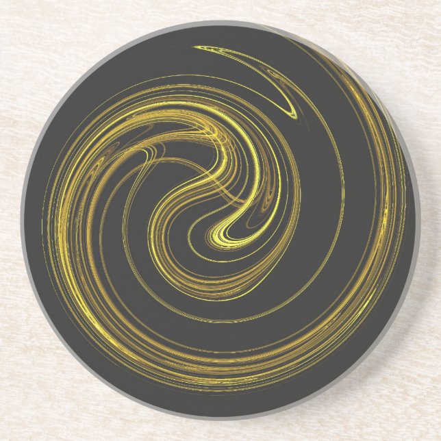 Spiralserie-1 - Gold Untersetzer 1 (Vorne)