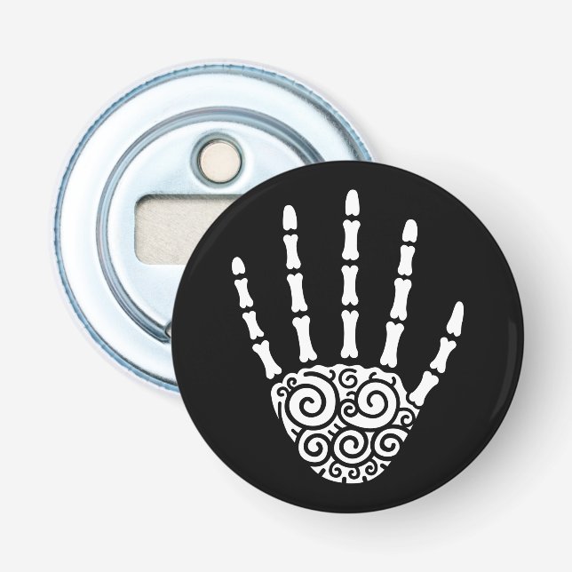 Spiralskeletthand Flaschenöffner (Vorderseite)