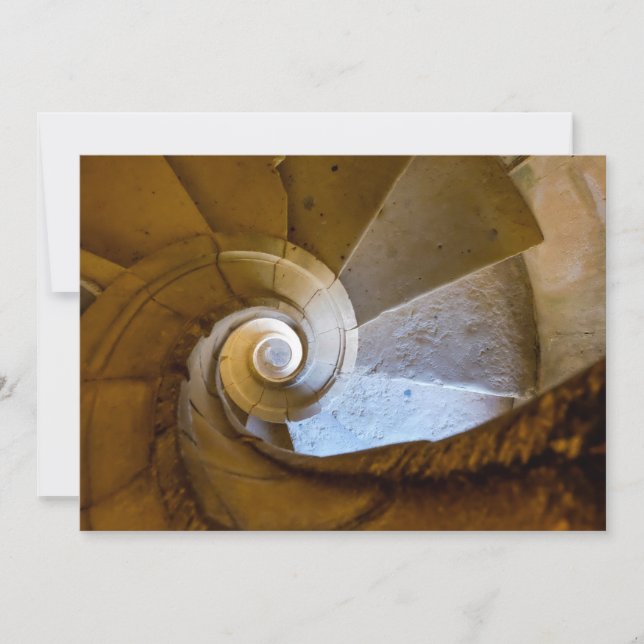Spiraltreppe hinunter dankeskarte (Vorderseite)