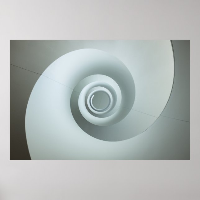 Spiralweiße und graue Abbildung Poster (Vorne)