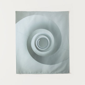 Spiralweiße und graue Abbildung Wandteppich