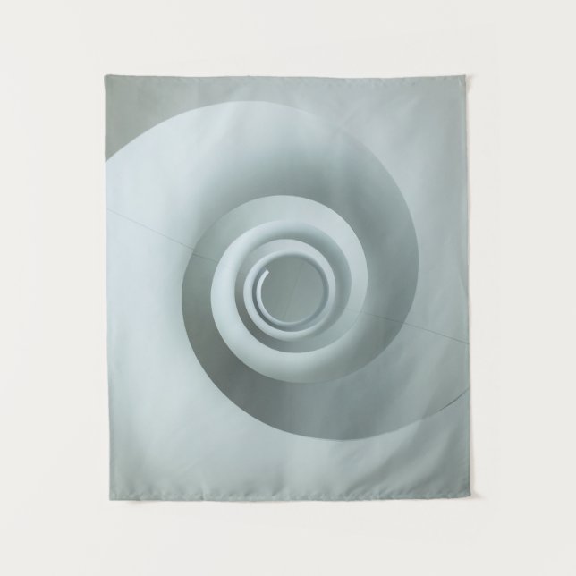 Spiralweiße und graue Abbildung Wandteppich (Vorderseite)