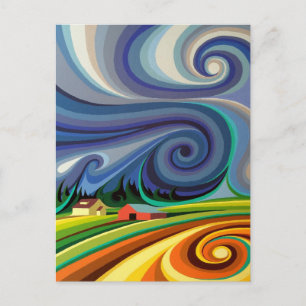 Spiralwirbel vor Sturm Postcard Farm Zuhause Sky d Postkarte