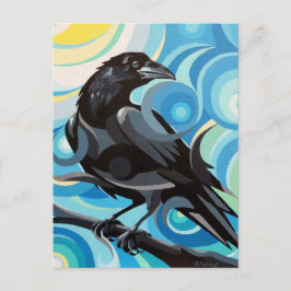 Spiralwirbeln Rabe Postcard Spirit Power Tier Postkarte