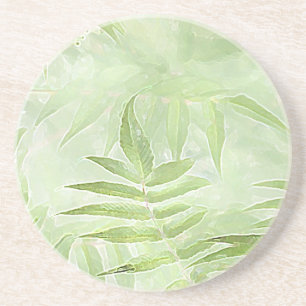 Spirea Blätter - Digitale Kunst Sandstein Untersetzer