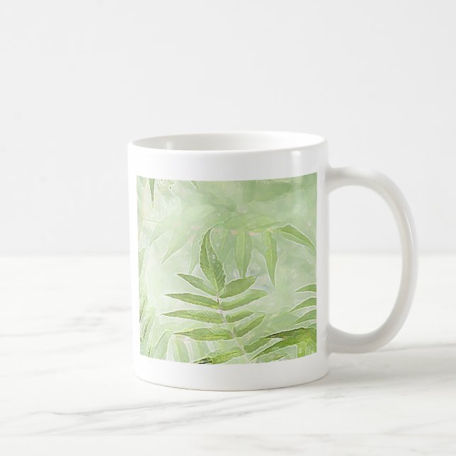 Spirea Blätter - Digitale Kunst Tasse (Rechts)