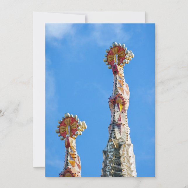 Spires de la Sagrada Familia in Barcelona, Spanien Einladung (Vorderseite)