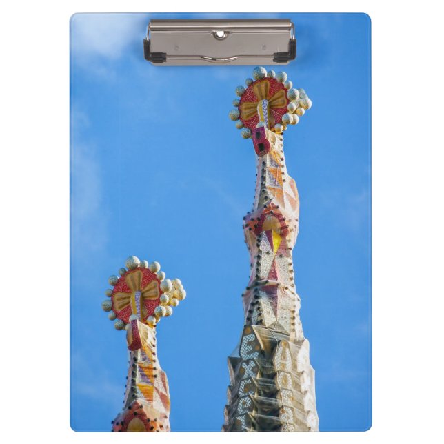Spires de la Sagrada Familia in Barcelona, Spanien Klemmbrett (Vorderseite)