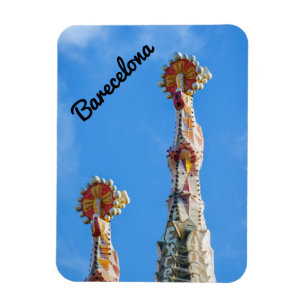 Spires of Sagrada Familia in Barcelona, Spanien Magnet