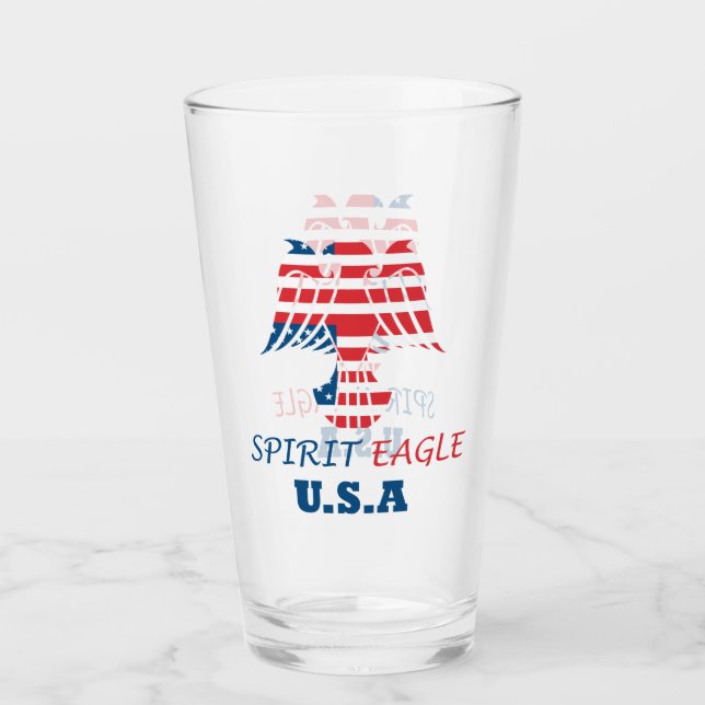 Spirit Adler USA Flagge Glas (Vorderseite)