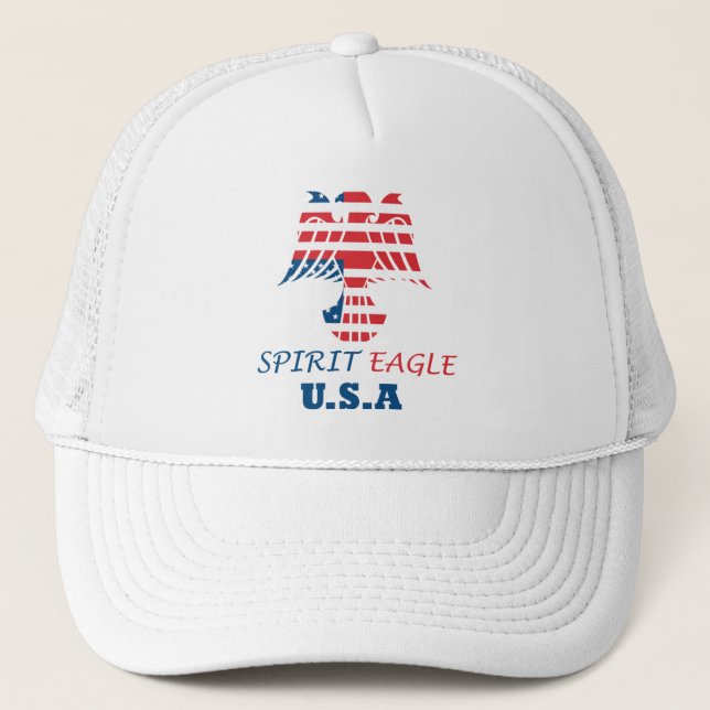 Spirit Adler USA Flagge Truckerkappe (Vorderseite)