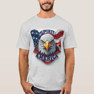 Spirit America Amerikanische Flagge Patriotisch T-Shirt