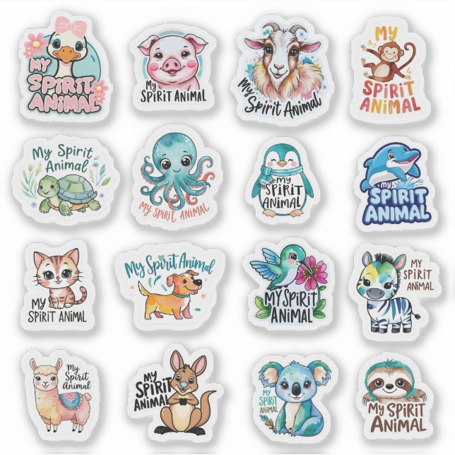 Spirit Animal Custom Cut Vinyl Stickers Aufkleber (Vorderseite)