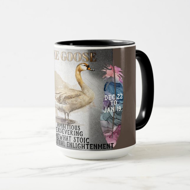 "Spirit Animal" Der Gänse Dec-Jan-Kaffee Tasse (VorderseiteRechts)