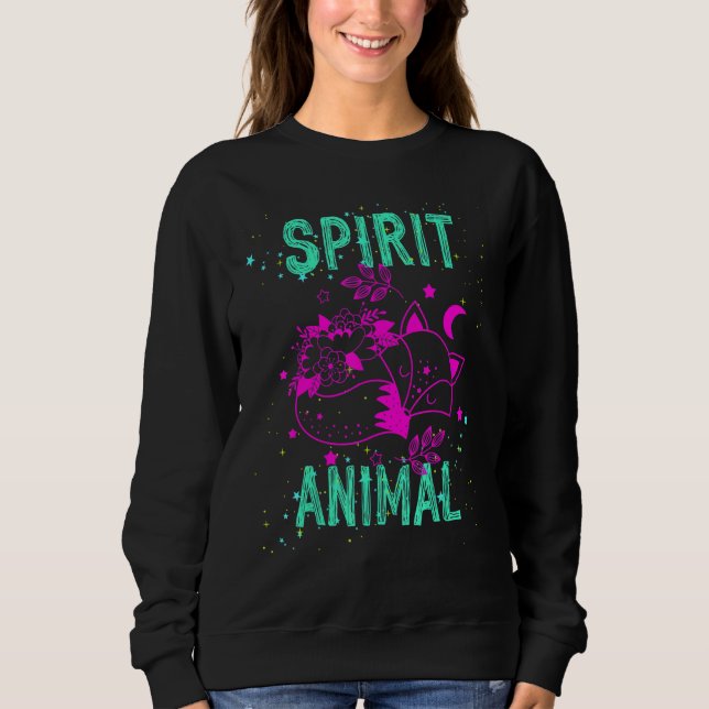 Spirit Animal Fox Lover Pink Animals Comfort Cute  Sweatshirt (Vorderseite)