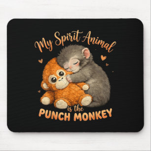 Spirit Animal ist The Punch Monkey Plush Hugging Mousepad