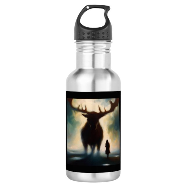 Spirit Animal Moose 2 Edelstahlflasche (Vorderseite)