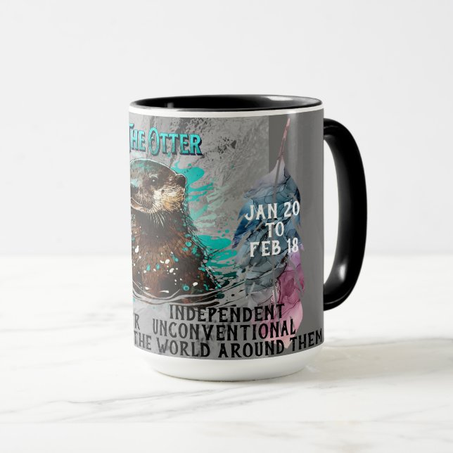 "Spirit Animal" Otter Jan - Feb Coffee Tasse (VorderseiteRechts)