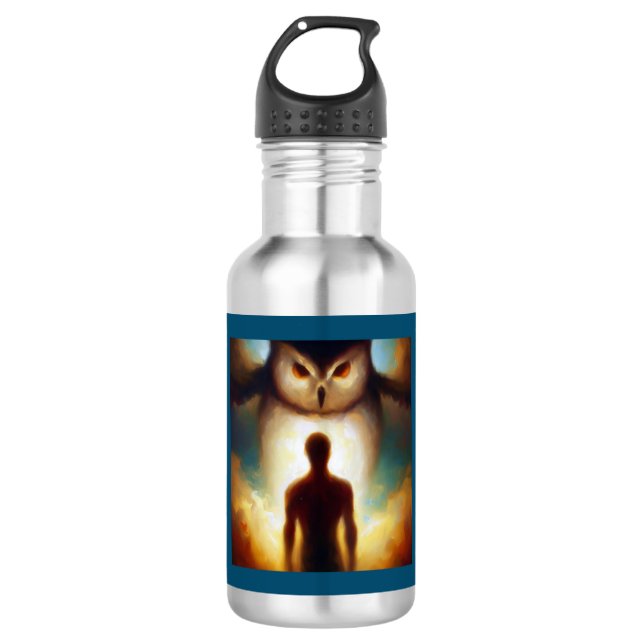 Spirit Animal Owl 1 Edelstahlflasche (Vorderseite)