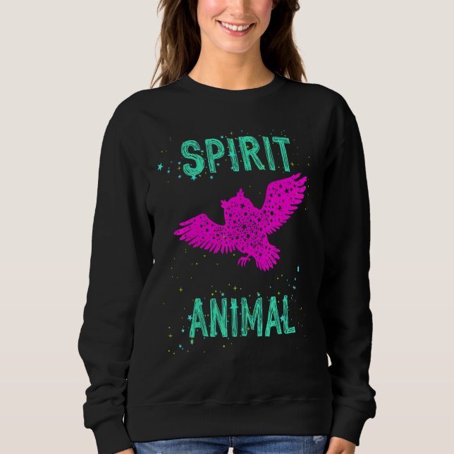 Spirit Animal Owl Lover Pink Animals Comfort Cute  Sweatshirt (Vorderseite)