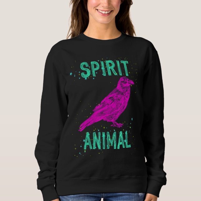 Spirit Animal Raven Lover Pink Animals Comfort Cut Sweatshirt (Vorderseite)